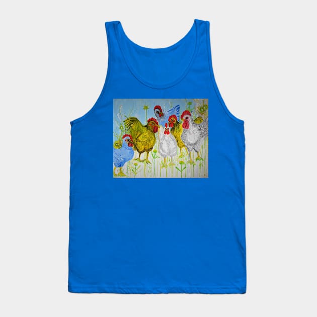 Chickens chatting Tank Top by Susann Voelske Art